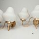 Pair of 60s brass and opaline sconces