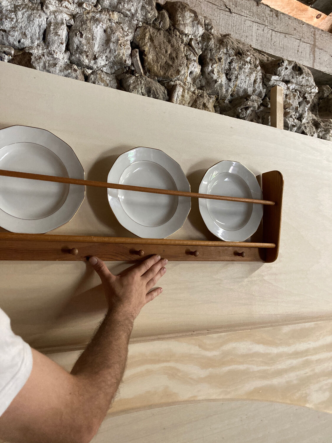 Wooden wall shelf 1980
