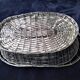 Basket, old basket in woven silver metal wire