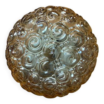 Antique wall light or ceiling fixture porthole Helena Tynell in gilded glass