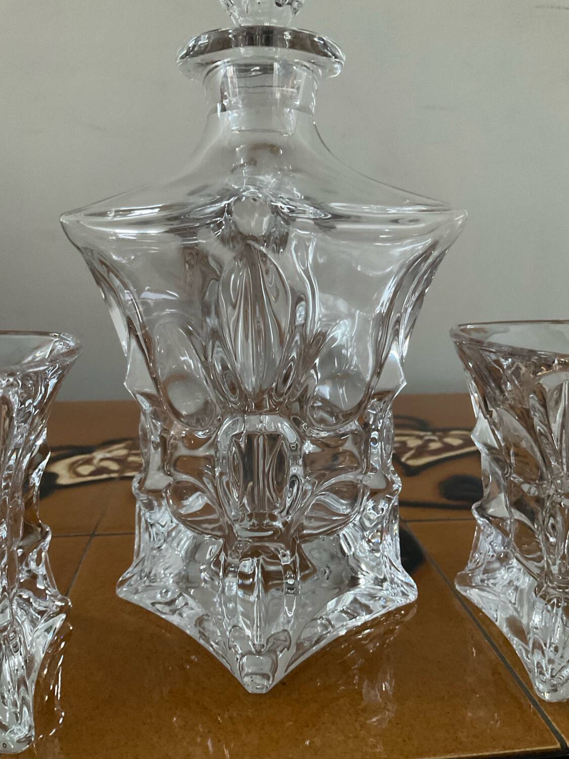 Vintage Bohemian crystal whisky set
