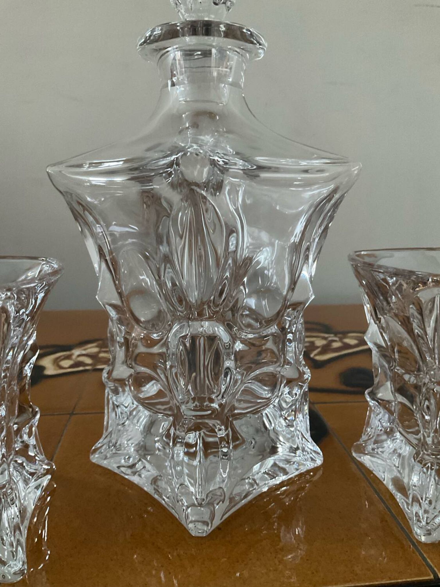 Vintage Bohemian crystal whisky set