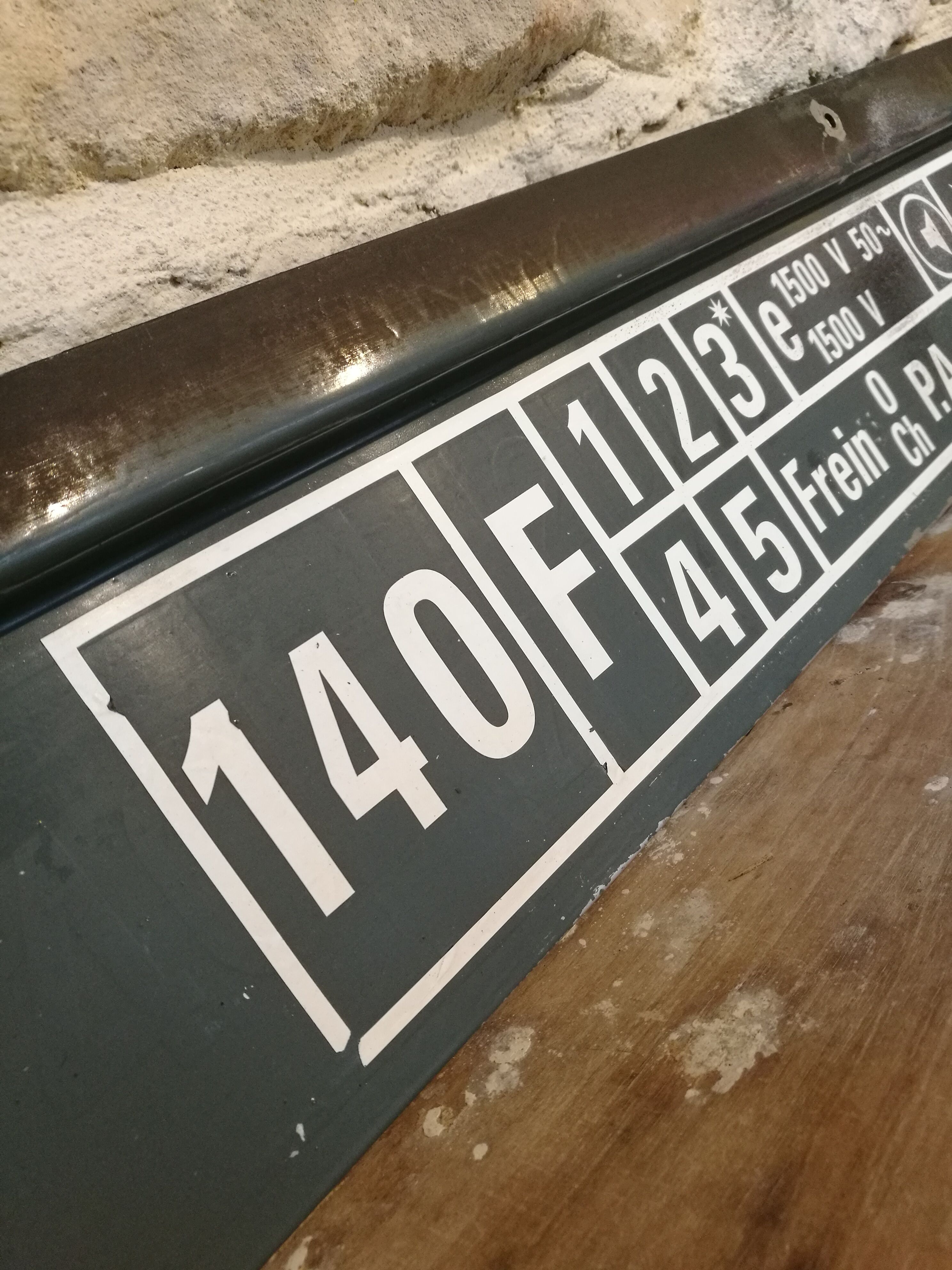 Old plate of BOM from an old boxcar