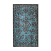 Handmade rustic anatolian 1980s 195 cm x 328 cm blue rug