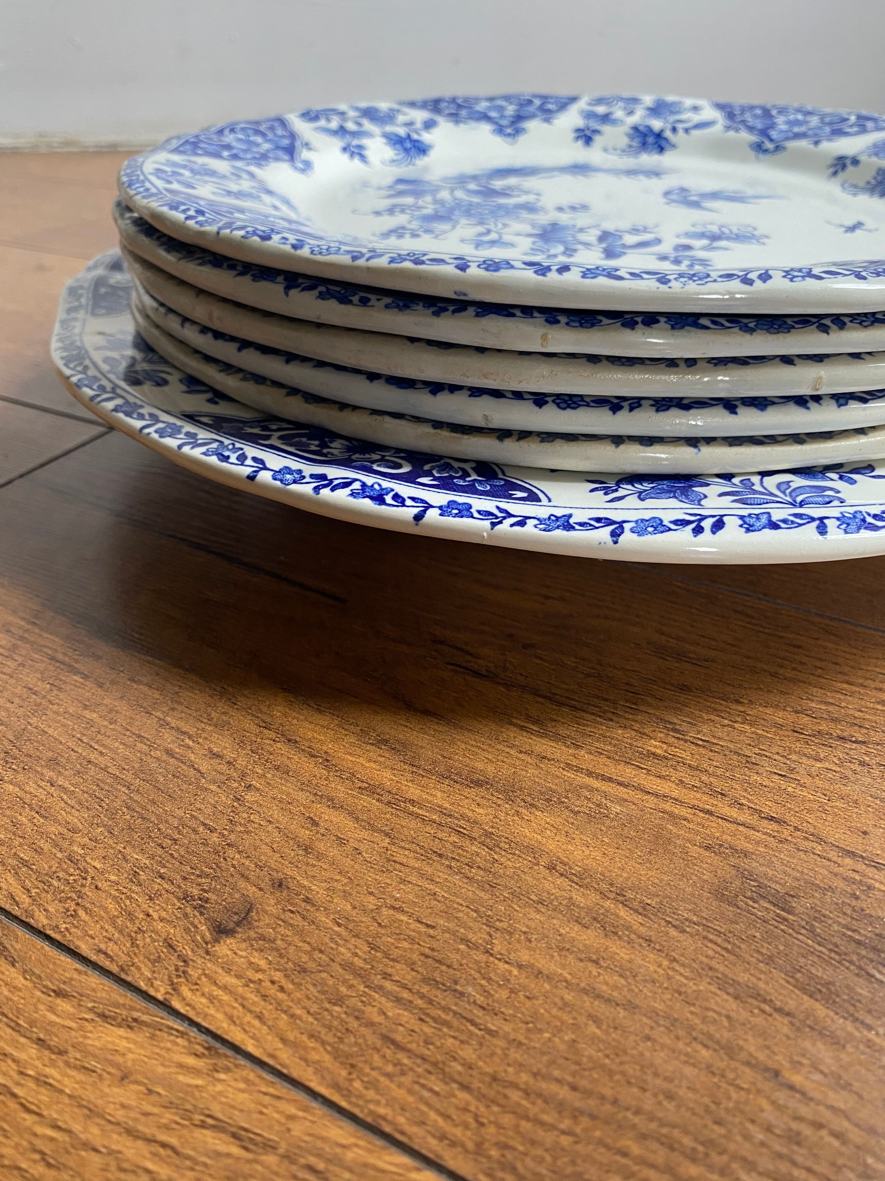 Lot of 5 plates and 1 cup Gien