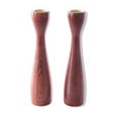 Set of teak candlesticks by Lis and Kjell Drewsen 1960s