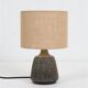 Rare handmade Søholm ceramic table lamp with jute lampshade / Mid-century Danish modern design / 1960s/1970s