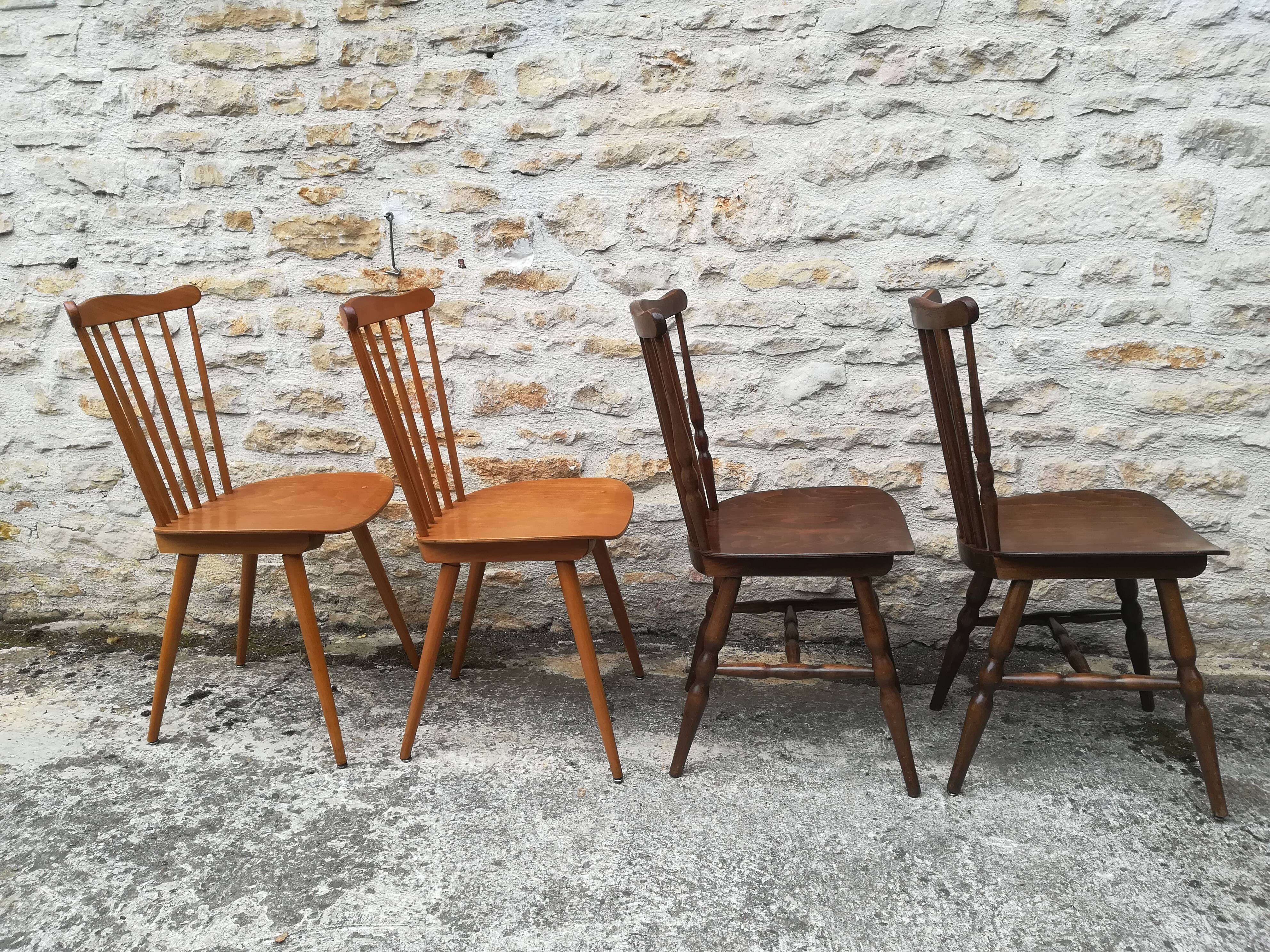 mismatched bistro chairs