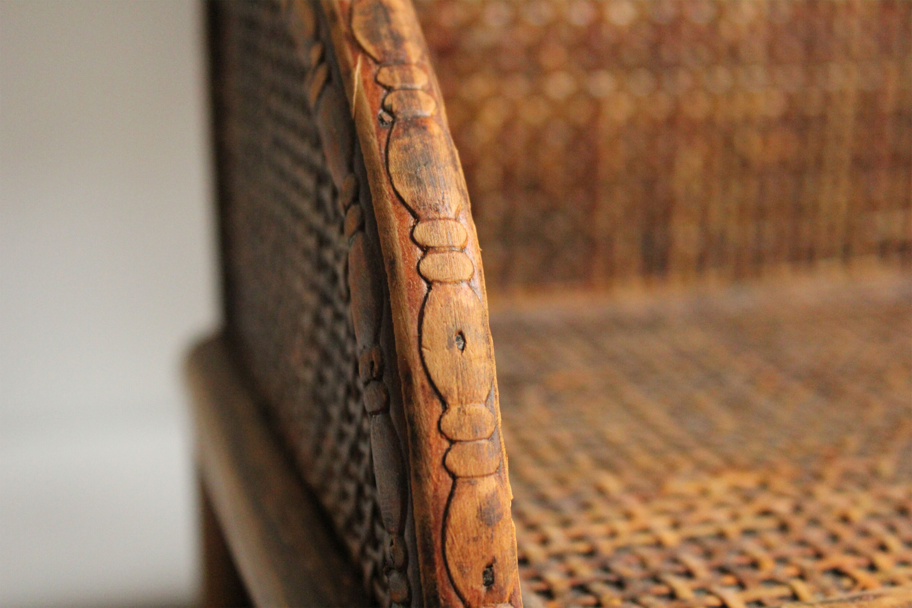 Office or bedroom storage furniture in rattan and wicker