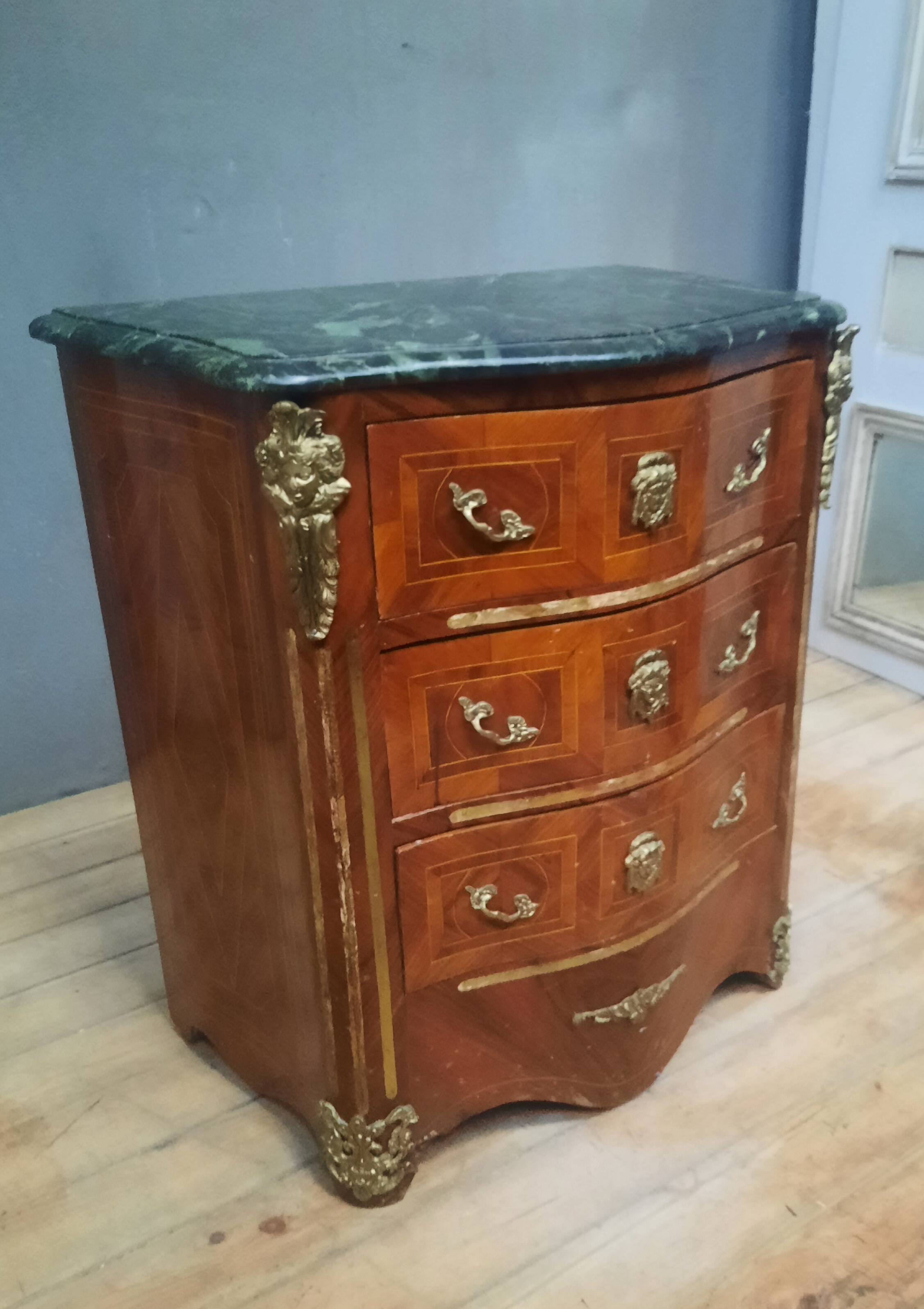 Louis XIV style marquetry chest of drawers