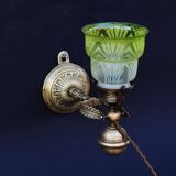 Lampe de table à cardan en laiton antique, style navire de la marine, en laiton massif - Applique murale