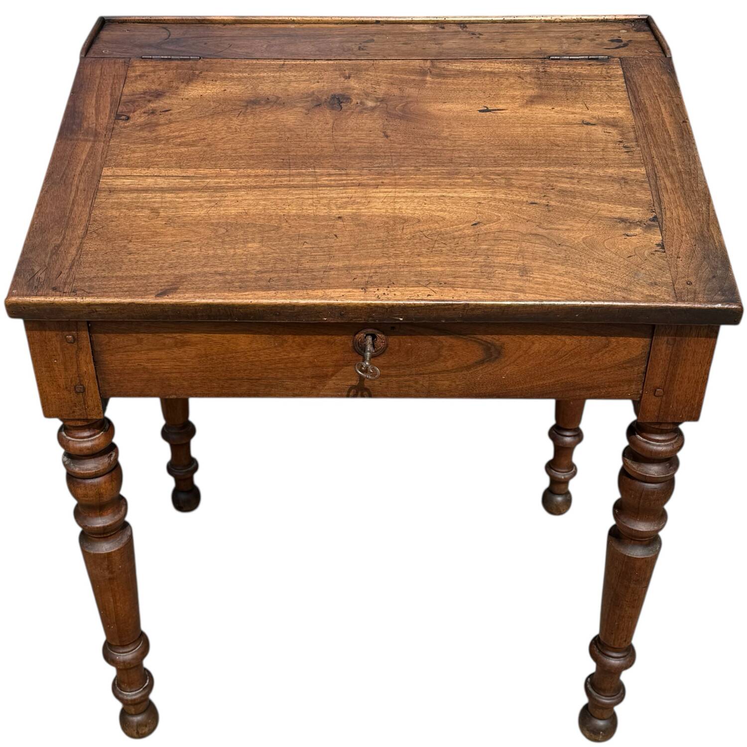 19th century Louis Philippe walnut drop-leaf desk