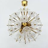 Val Saint Lambert crystal sputnik gold chandelier , 1960’s