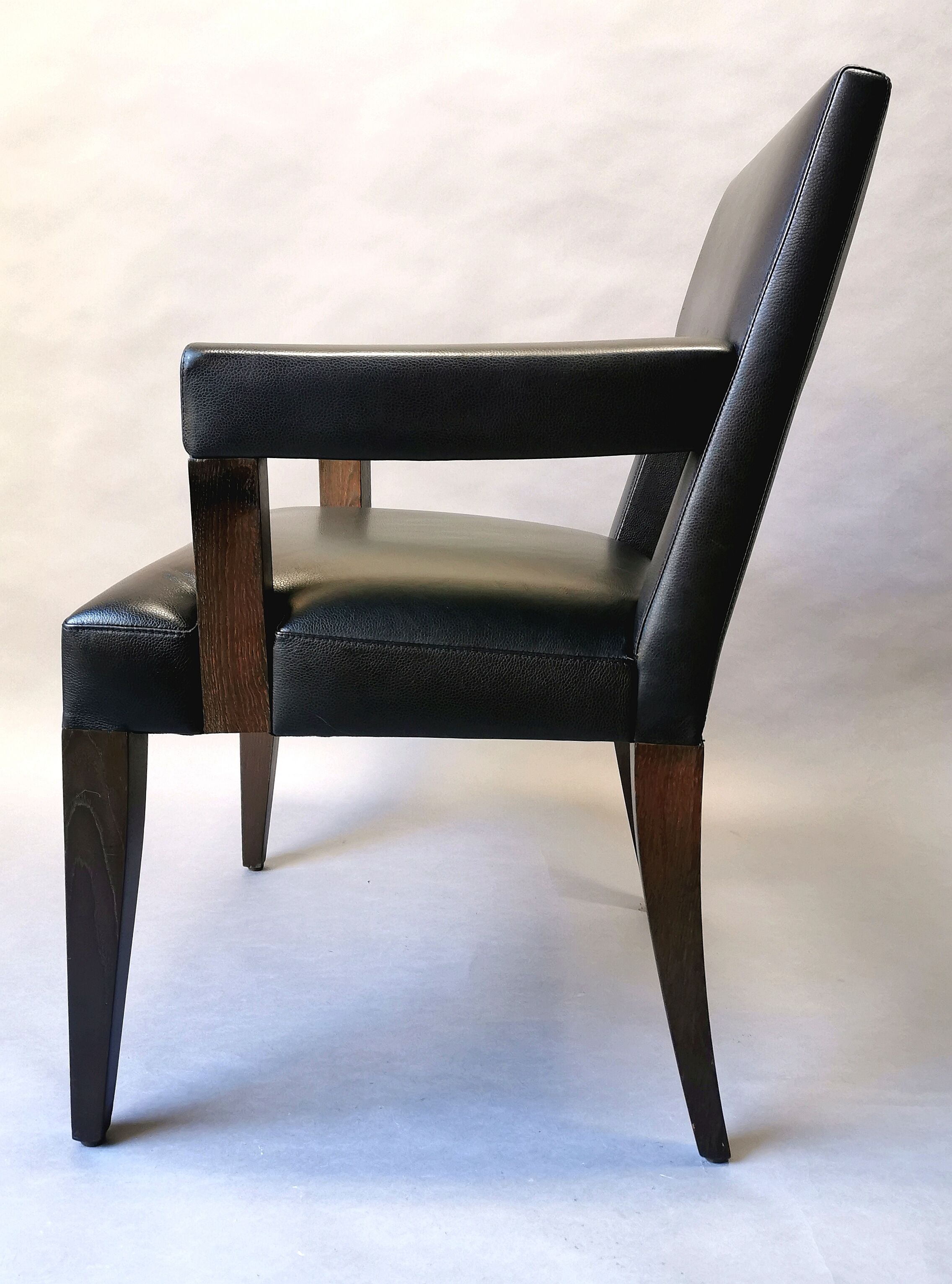 Luxury chair Philippe Hurel black leather
