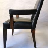 Luxury chair Philippe Hurel black leather