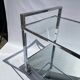 Romeo Rega Chrome 1970s Square Drinks Bar Cart Trolley Table Glass Mirror