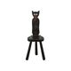 Authentic Spanish Brutalist Chair Tripod Cat Shape Solid Wood