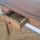 Antique writing table, solid wood desk with turned legs