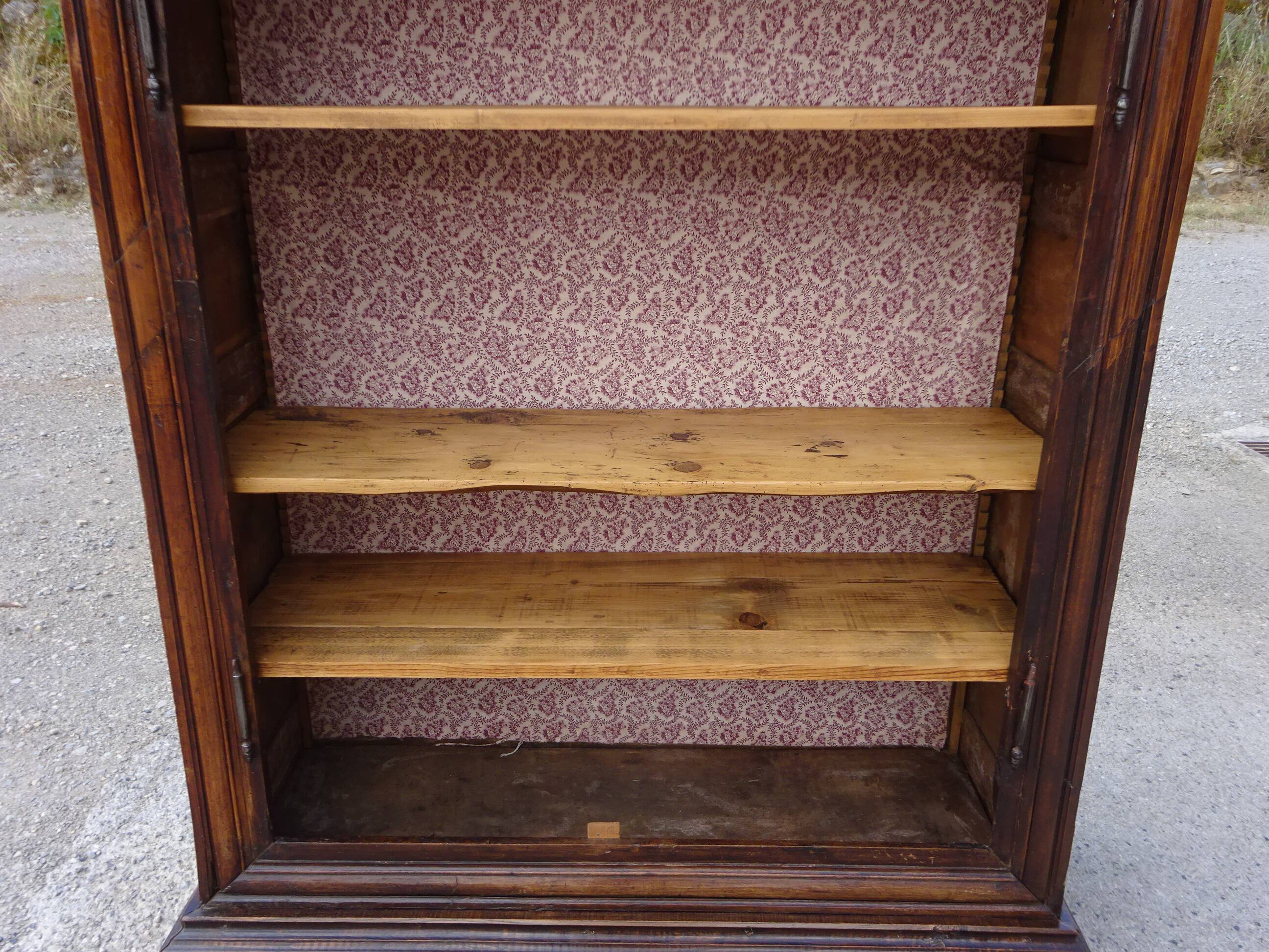 Louis XIII wardrobe in solid walnut