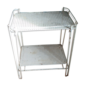 Vintage perforated metal shelf