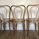 Set of 3 FISCHEL stamped bentwood bistro chairs from 1920-40.