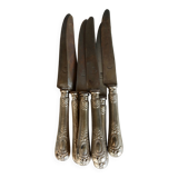 6 antique metal knives - Handles decorated with cartouches and scrolls