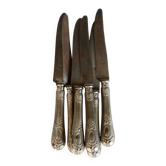 6 antique metal knives - Handles decorated with cartouches and scrolls