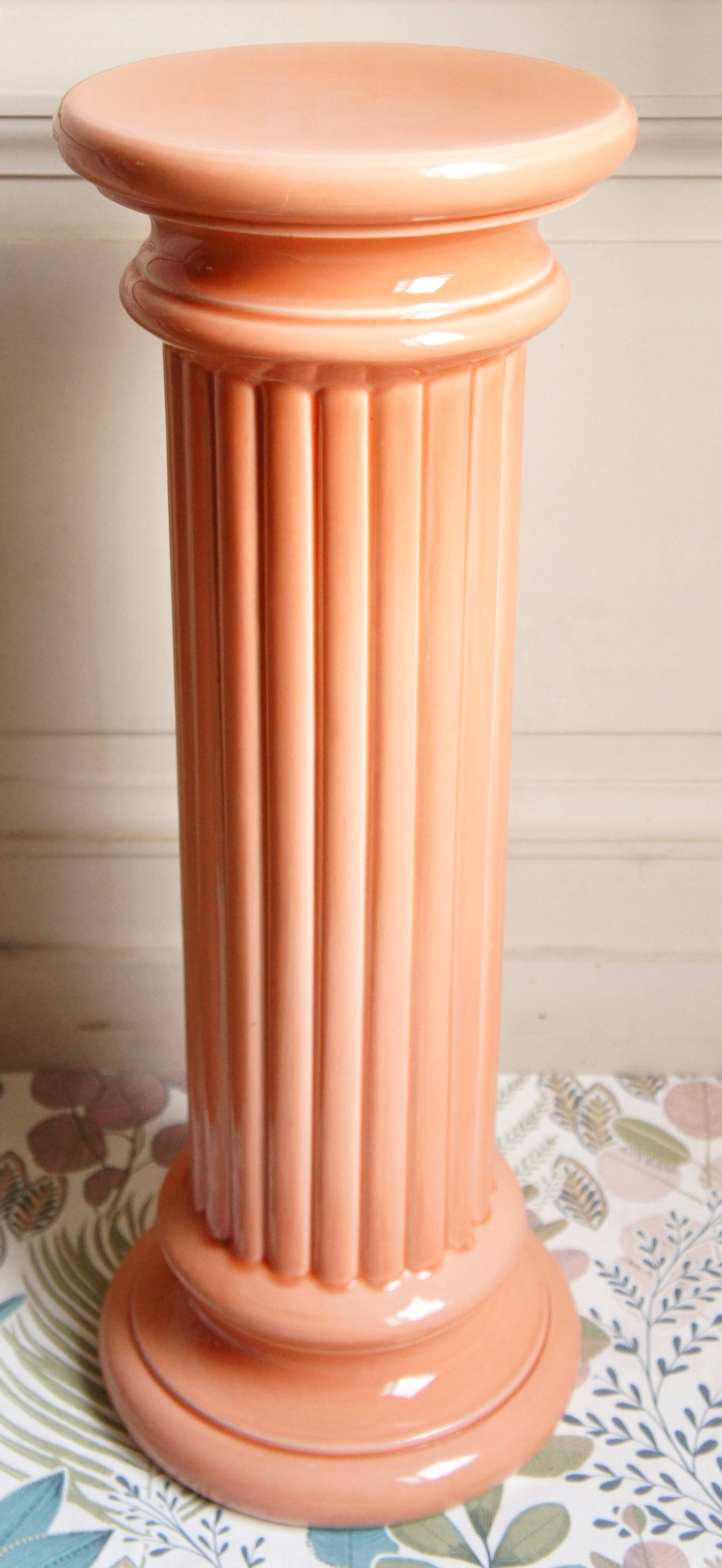 Coral glazed ceramic column