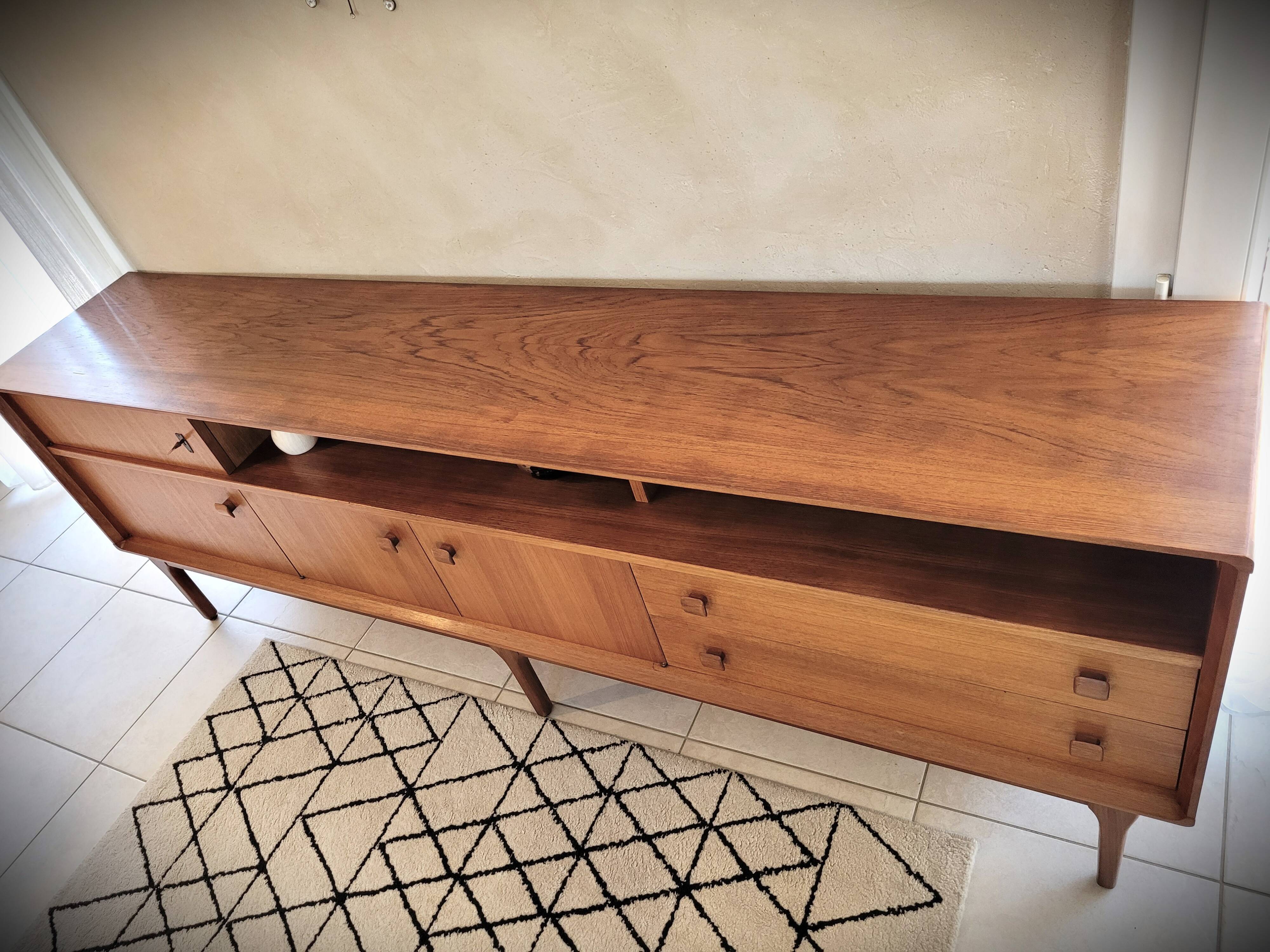 Scandinavian design sideboard in vintage teak