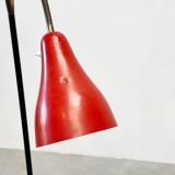 Belgian red lacquered floor lamp