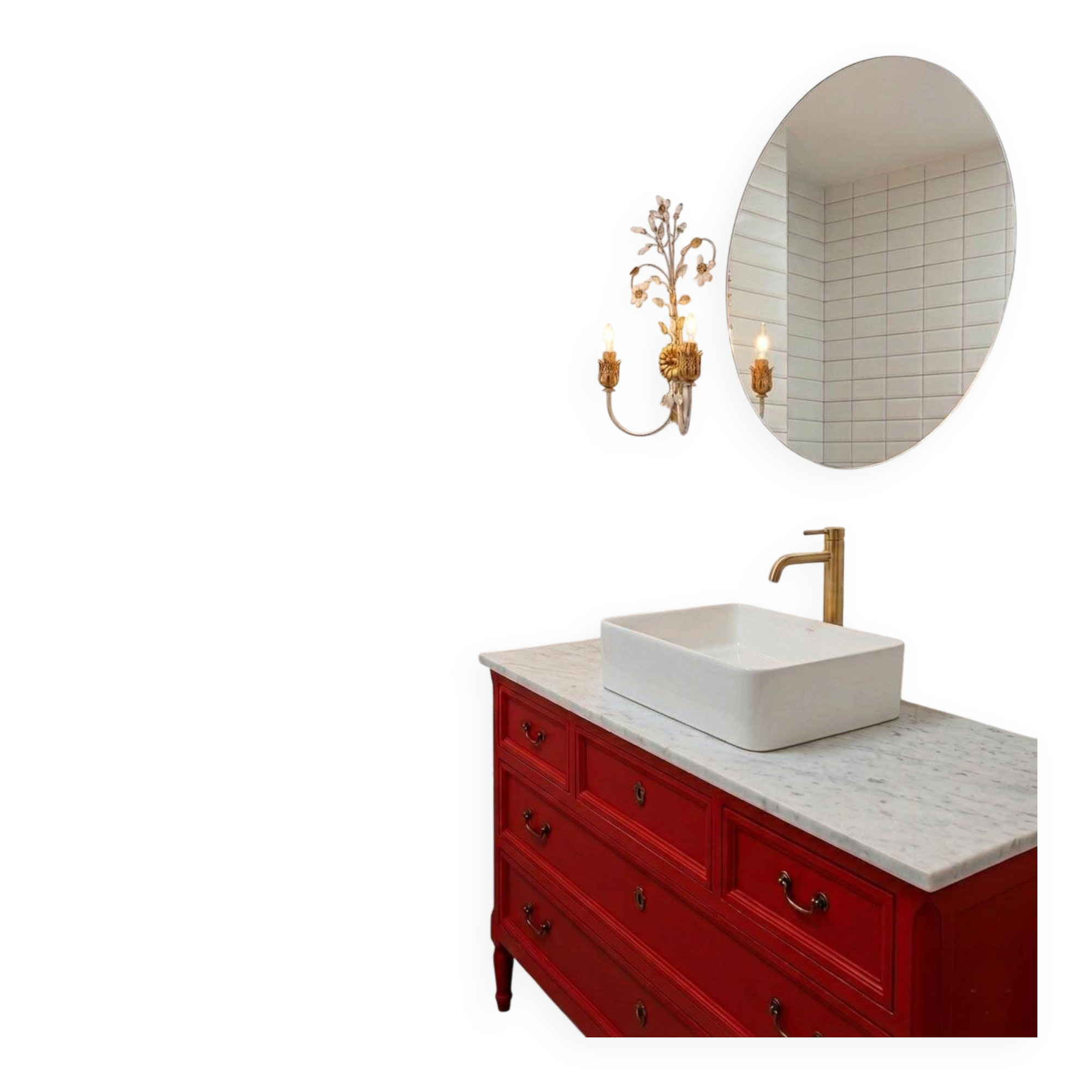 Vintage Italian wall lamp in gold and silver metal (52 cm)