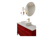 Vintage Italian wall lamp in gold and silver metal (52 cm)