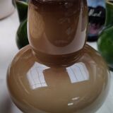 Vintage glossy brown two-layer blown glass vase, Scandinavian taste