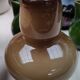 Vintage glossy brown two-layer blown glass vase, Scandinavian taste