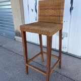 Vintage wicker top stool