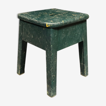 Small green painted wooden stool