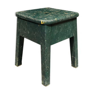 Small green painted wooden stool