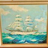 Peinture maritime originale – “Statsraad Lehmkuhl”, voile norvégienne
