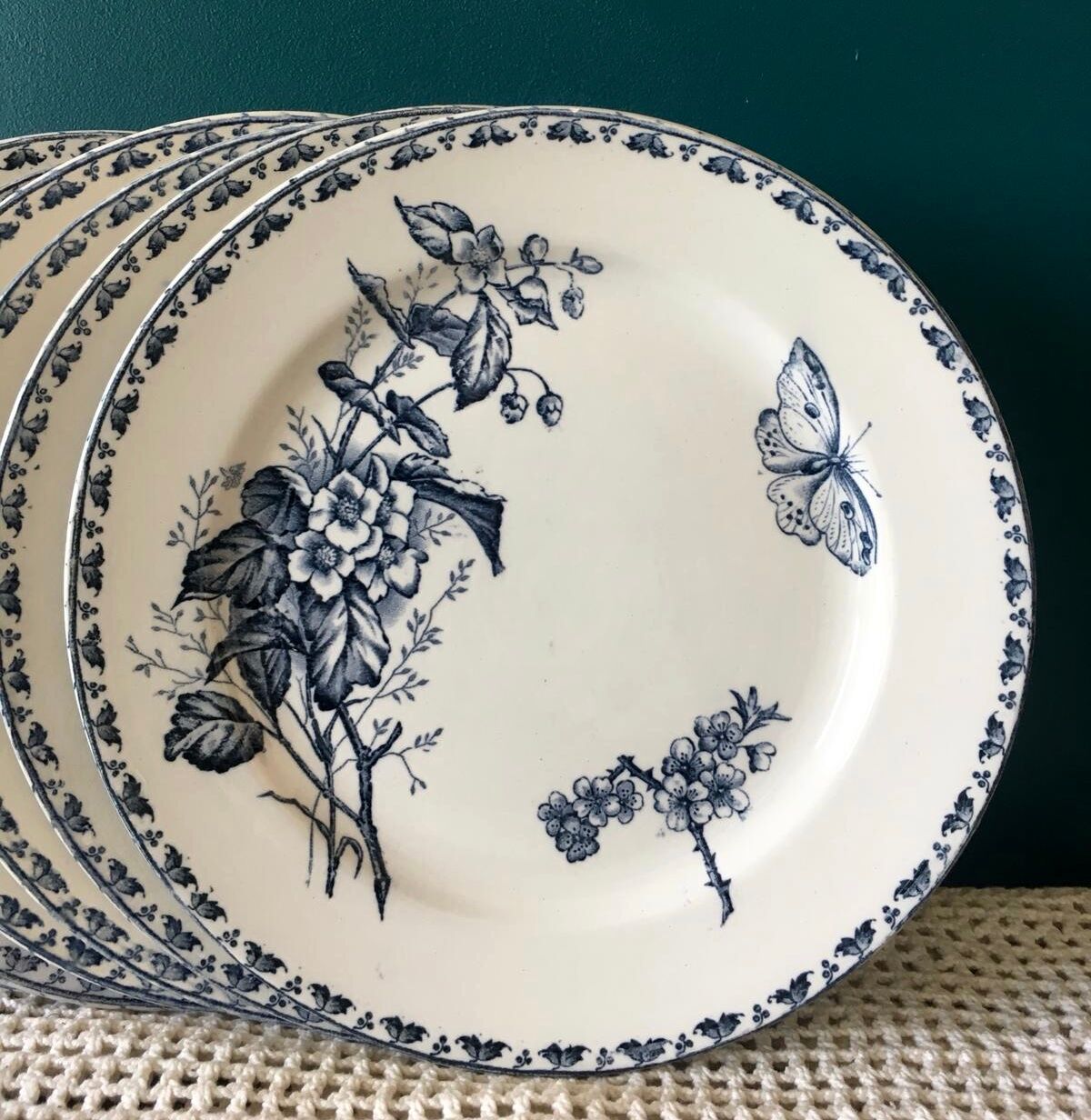 Set de 6 assiettes Sarreguemines terre de fer modèle Carmen