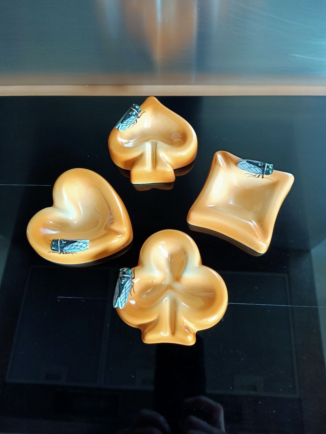 Sicard 4 earthenware collection ashtrays