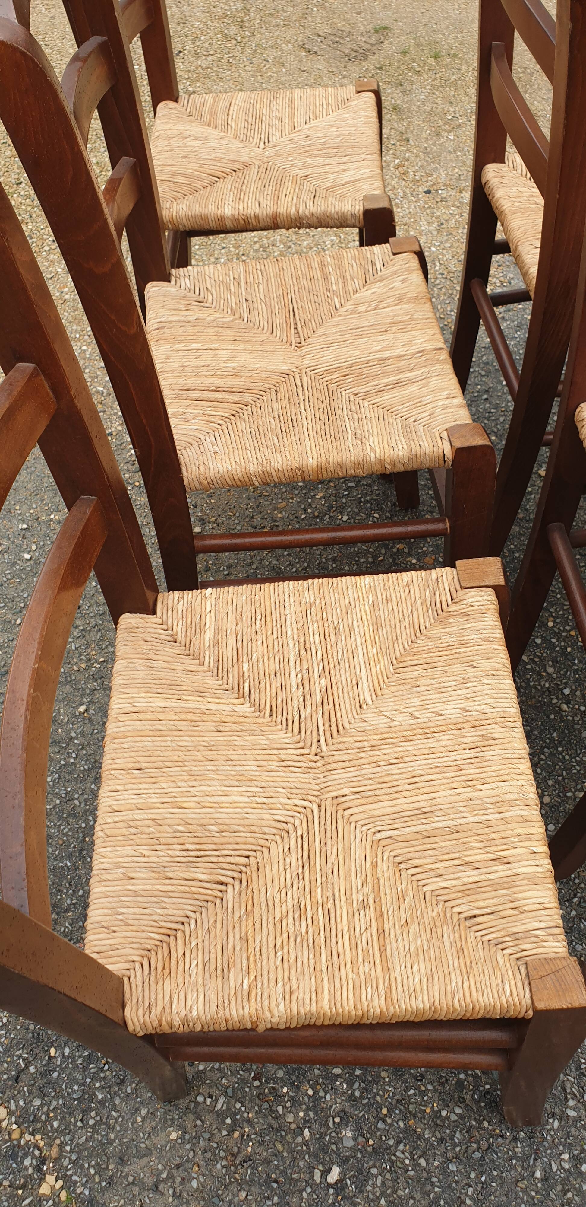 6 chaises Paillé rustique