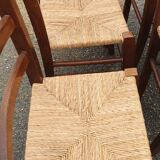6 rustic Paillé chairs