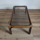 Bamboo and glass coffee table