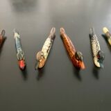 6 duck knife holders in lacquered wood