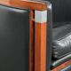 Set of 2 black leather Art Deco design armchairs in good condition