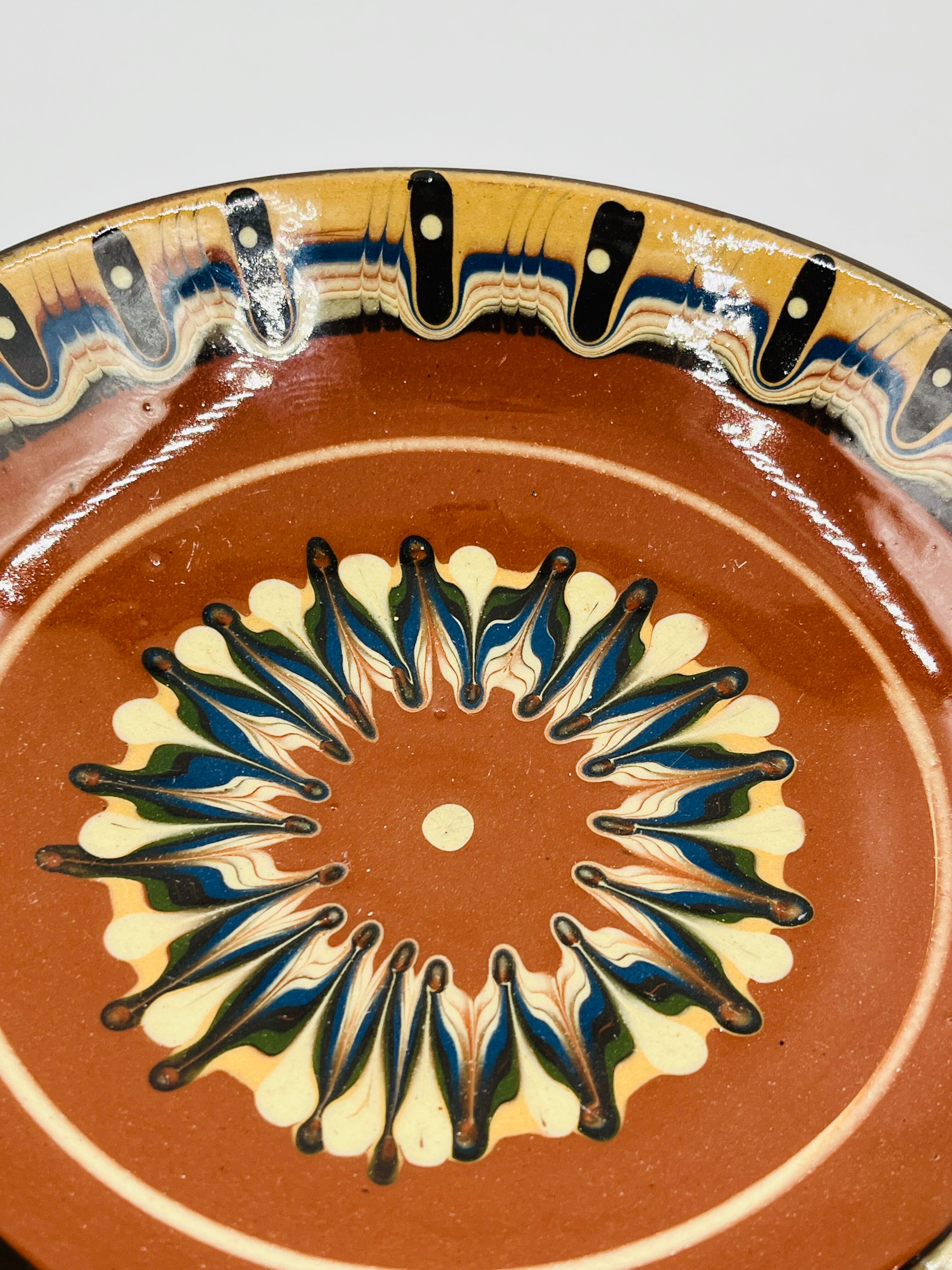 Ceramic footed bowl from Troyan, Bulgaria.