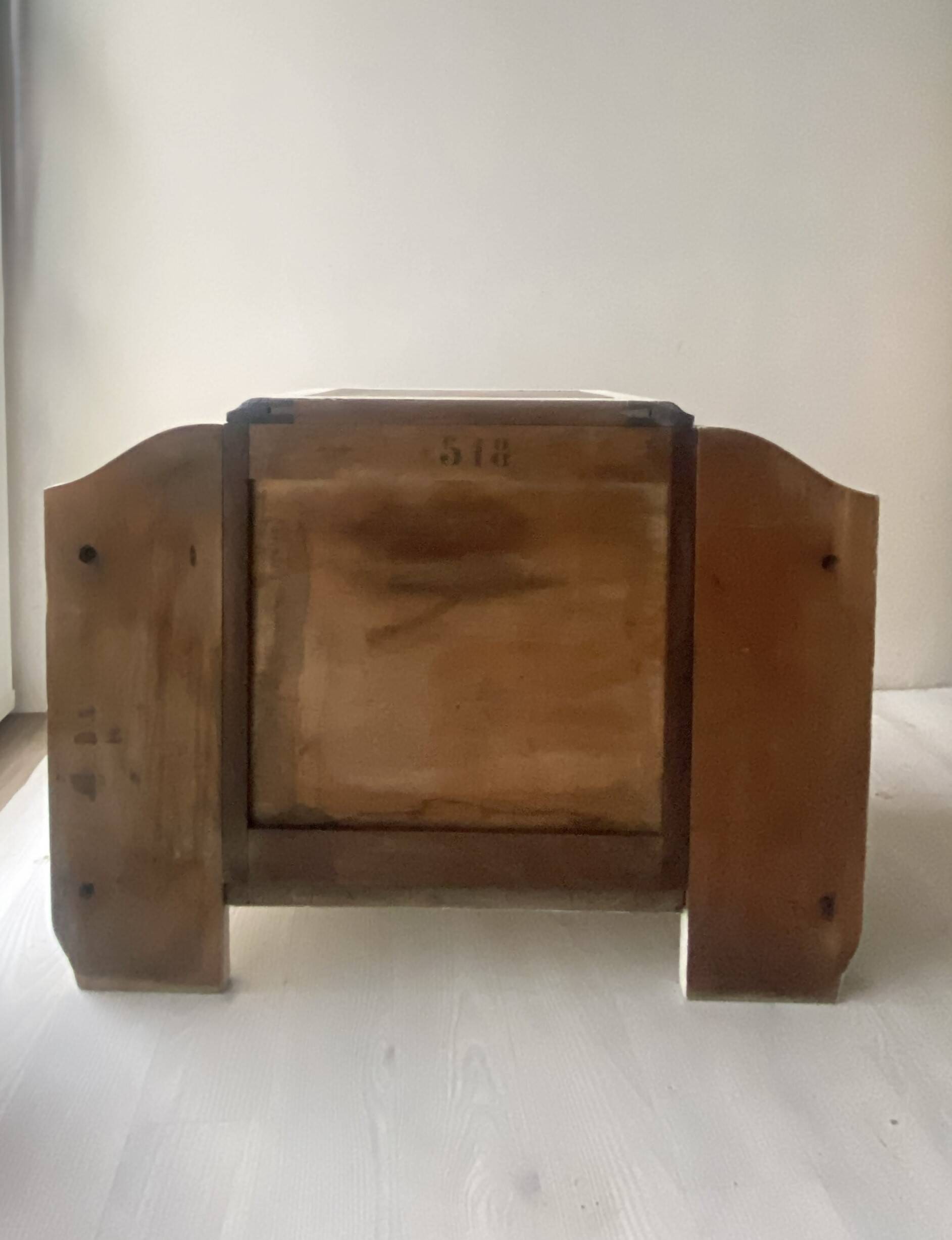 Chevet Art Déco années 1930 - Bois et plateau incrusté