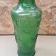 Old green molded glass vase vintage grape cluster decor