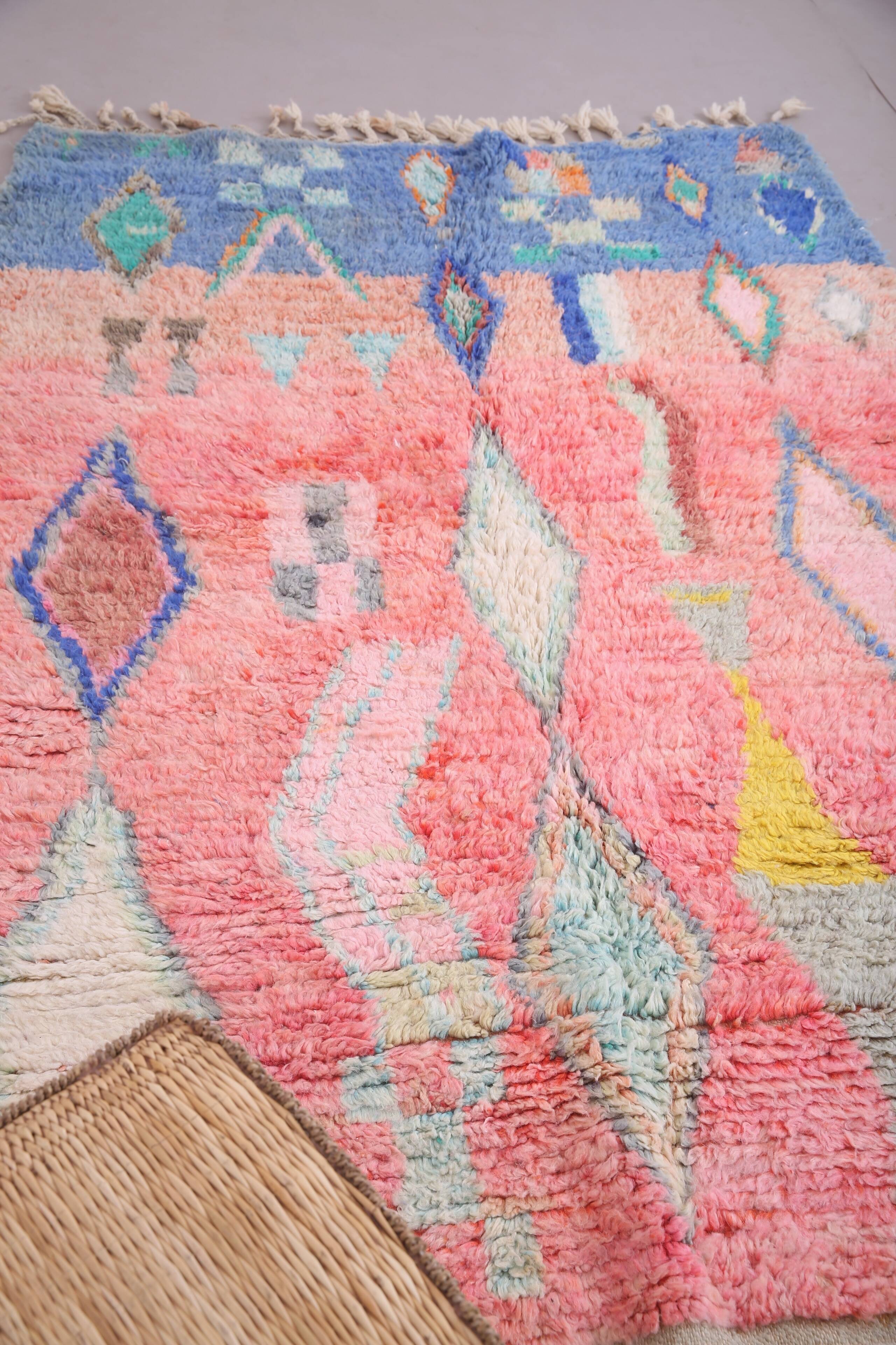 Vintage Moroccan Rug 154 x 231 cm - Abstract Berber Rug - Wool Rug Handmade