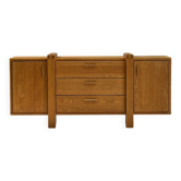 Buffet en chêne au design brutaliste, Belgique.